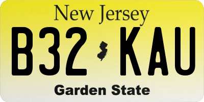 NJ license plate B32KAU