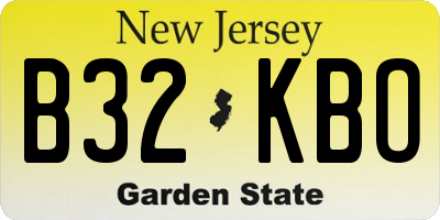NJ license plate B32KBO