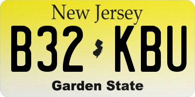 NJ license plate B32KBU