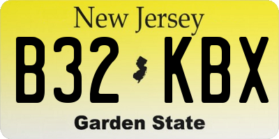 NJ license plate B32KBX