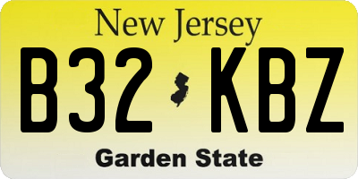 NJ license plate B32KBZ