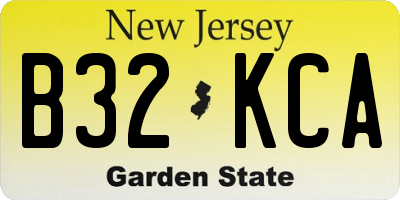 NJ license plate B32KCA