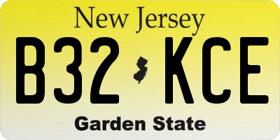 NJ license plate B32KCE