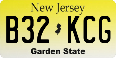 NJ license plate B32KCG
