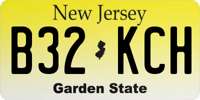 NJ license plate B32KCH