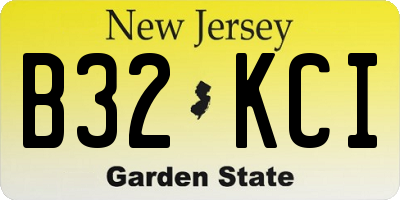 NJ license plate B32KCI