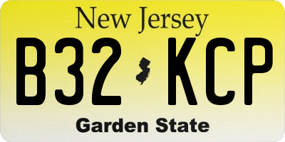 NJ license plate B32KCP