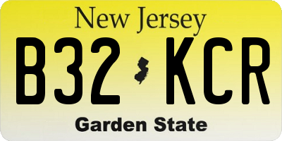 NJ license plate B32KCR