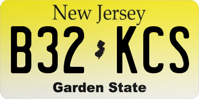NJ license plate B32KCS