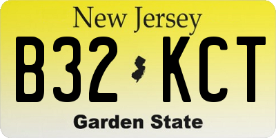 NJ license plate B32KCT