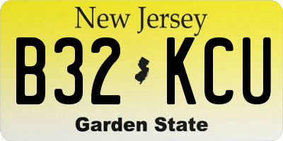 NJ license plate B32KCU