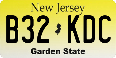 NJ license plate B32KDC