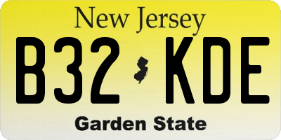 NJ license plate B32KDE