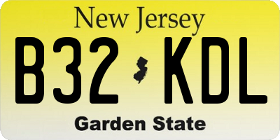 NJ license plate B32KDL