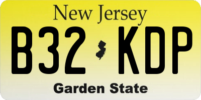 NJ license plate B32KDP
