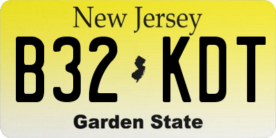 NJ license plate B32KDT