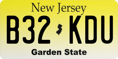 NJ license plate B32KDU