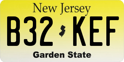 NJ license plate B32KEF