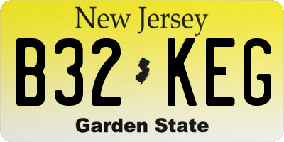 NJ license plate B32KEG