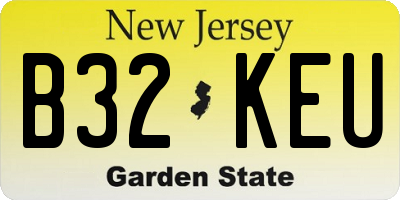 NJ license plate B32KEU