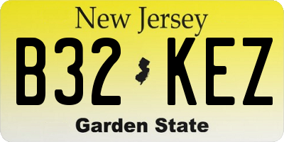 NJ license plate B32KEZ