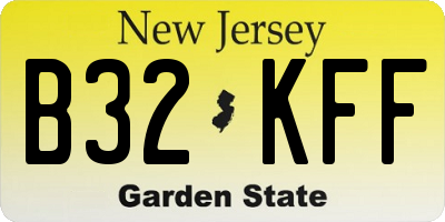 NJ license plate B32KFF