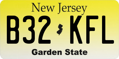 NJ license plate B32KFL