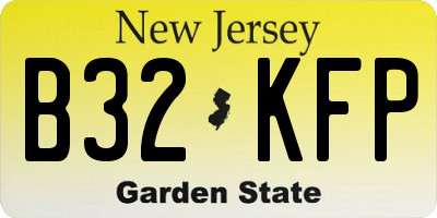 NJ license plate B32KFP