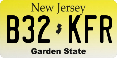 NJ license plate B32KFR