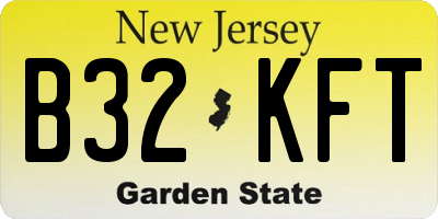 NJ license plate B32KFT