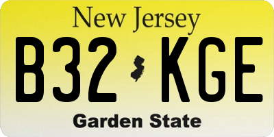 NJ license plate B32KGE