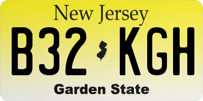 NJ license plate B32KGH