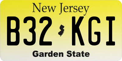 NJ license plate B32KGI