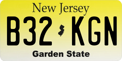 NJ license plate B32KGN