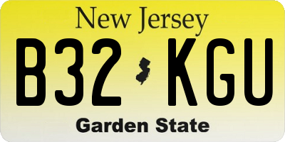 NJ license plate B32KGU