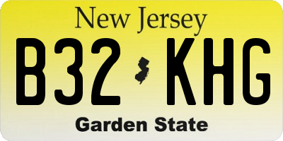 NJ license plate B32KHG