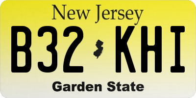 NJ license plate B32KHI