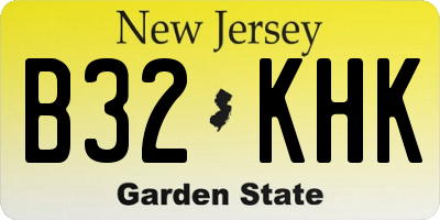NJ license plate B32KHK
