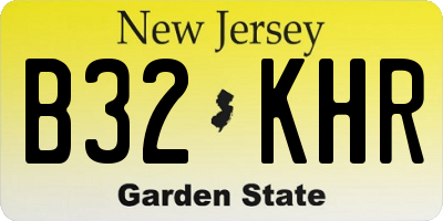 NJ license plate B32KHR