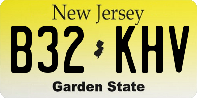 NJ license plate B32KHV