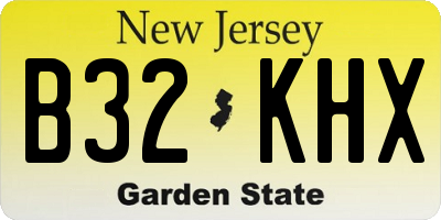 NJ license plate B32KHX