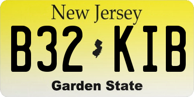 NJ license plate B32KIB