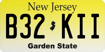 NJ license plate B32KII