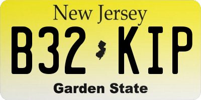 NJ license plate B32KIP