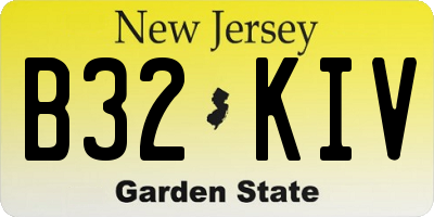 NJ license plate B32KIV