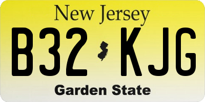 NJ license plate B32KJG