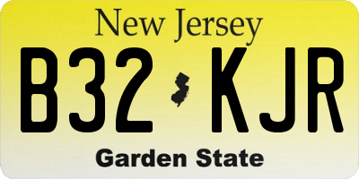 NJ license plate B32KJR