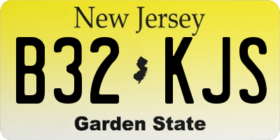 NJ license plate B32KJS