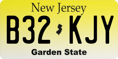 NJ license plate B32KJY