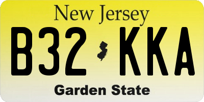 NJ license plate B32KKA